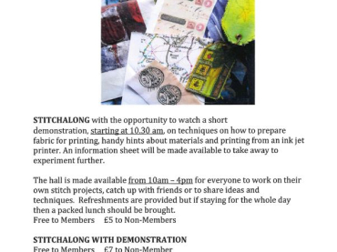 Malmesbury Textile Group - Stitchalong With Demonstration